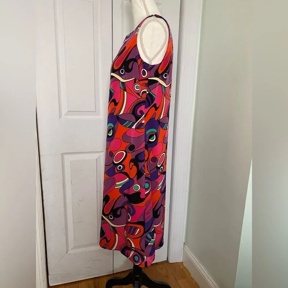 1990s Psychedelic Colorful & Unique Shift Dress